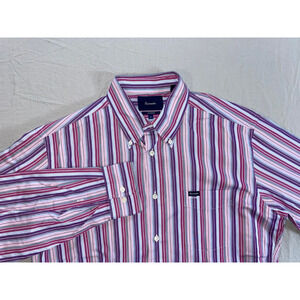 Faconable Classique Long Sleeve Button Front Cotton Sport Shirt. Striped, L. EUC